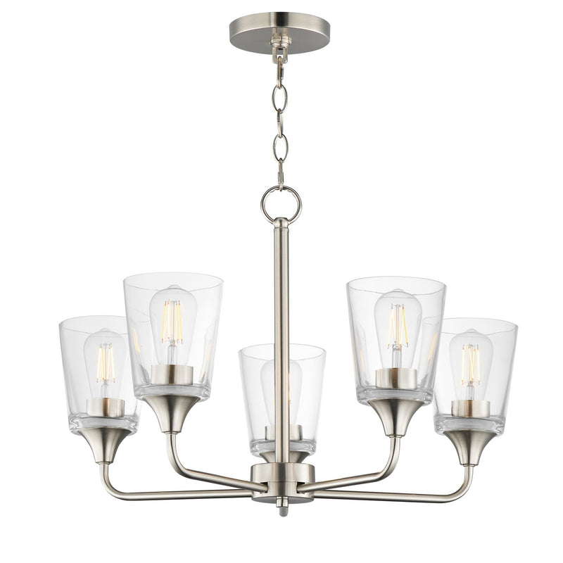 Maxim 12875CLSN Five Light Chandelier, Satin Nickel