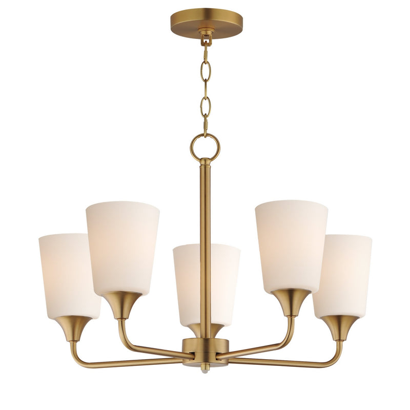 Maxim 12875SWNAB Five Light Chandelier, Natural Aged Brass