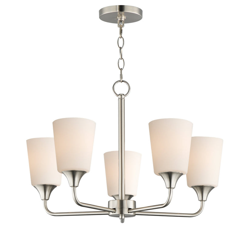Maxim 12875SWSN Five Light Chandelier, Satin Nickel