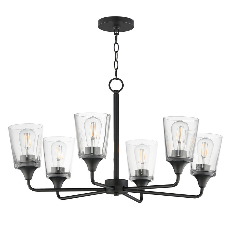 Maxim 12876CLBK Six Light Chandelier, Black