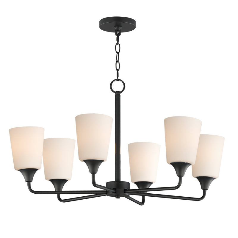 Maxim 12876SWBK Six Light Chandelier, Black