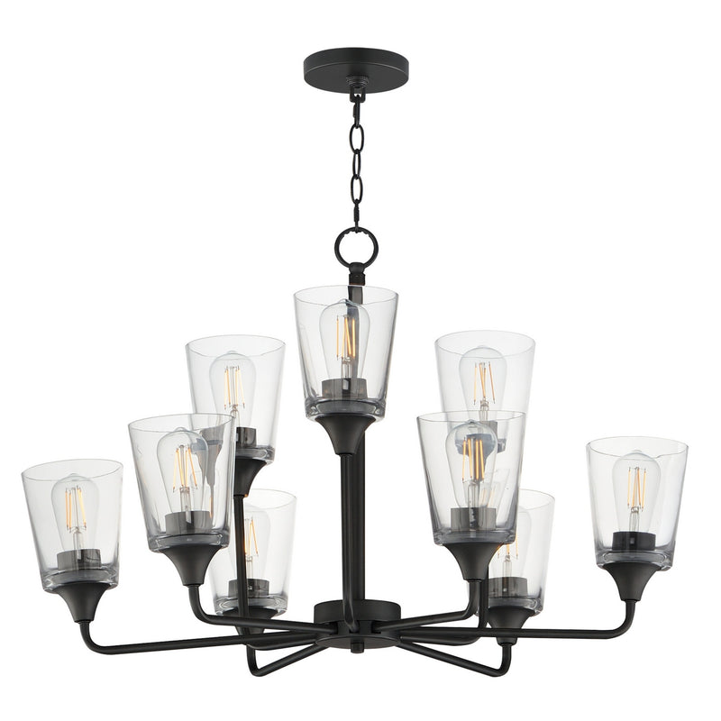 Maxim 12879CLBK Nine Light Chandelier, Black