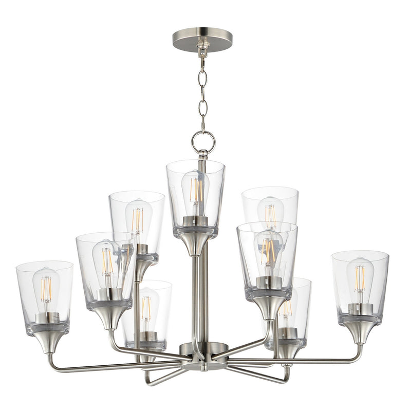 Maxim 12879CLSN Nine Light Chandelier, Satin Nickel