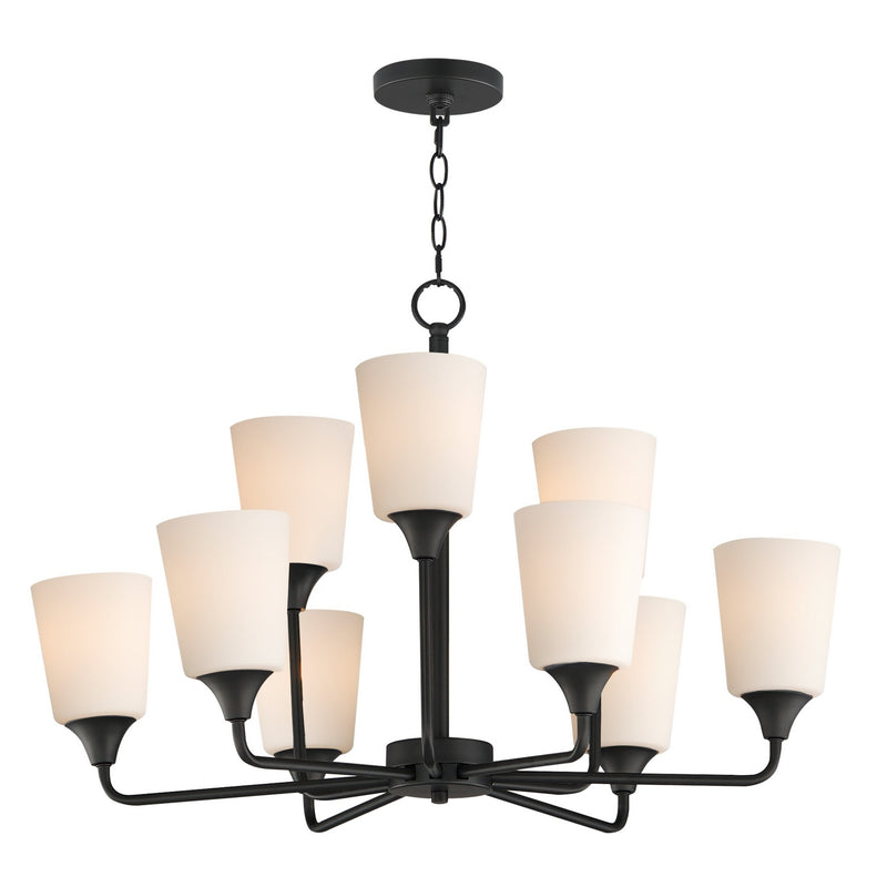 Maxim 12879SWBK Nine Light Chandelier, Black