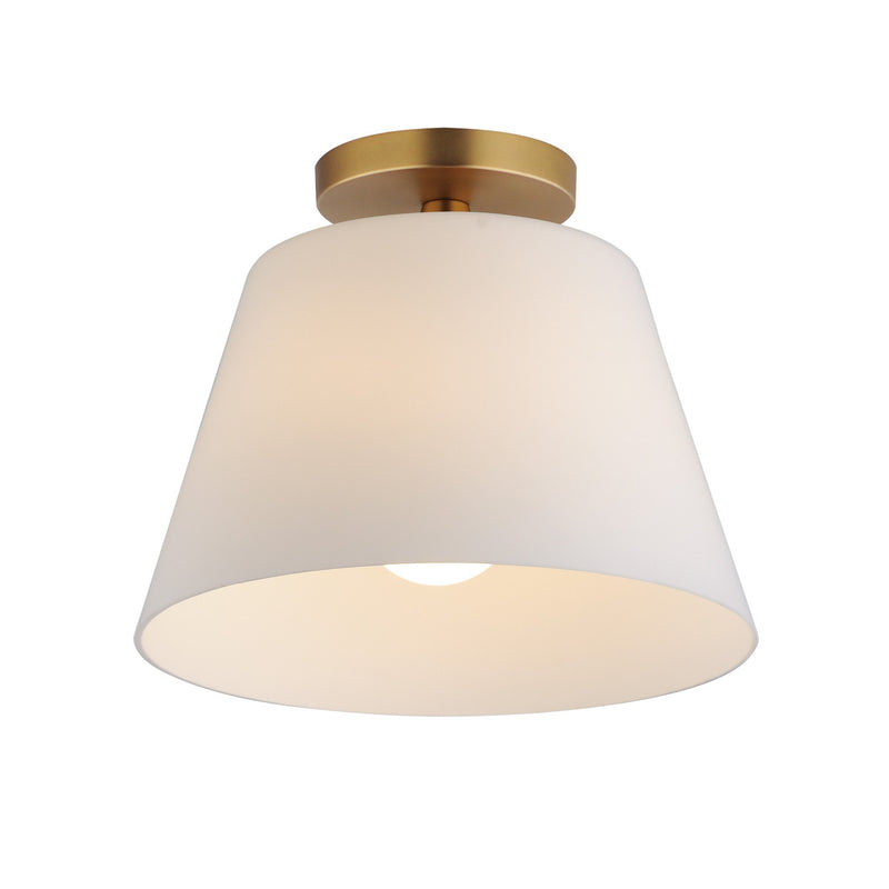 Maxim 12880SWNAB One Light Semi-Flush Mount/Pendant, Natural Aged Brass