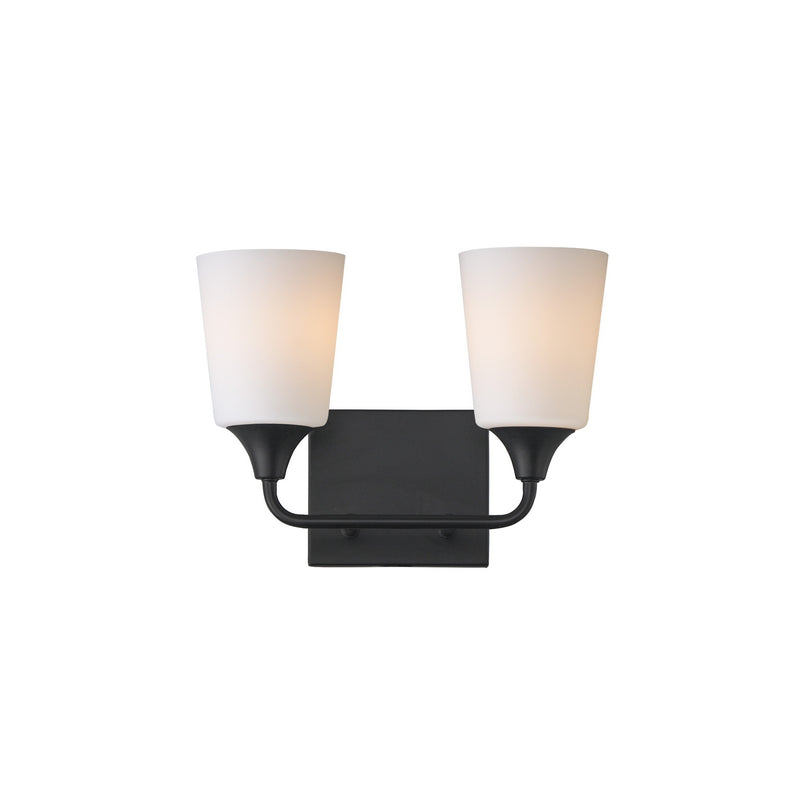 Maxim 12882SWBK Two Light Bath Vanity, Black