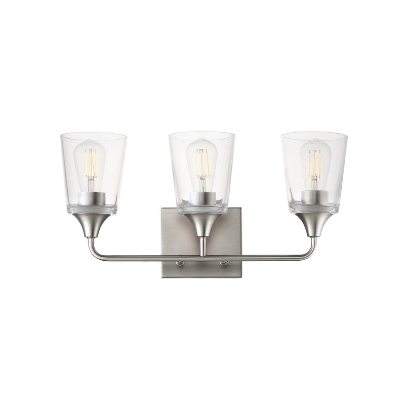 Maxim 12883CLSN Three Light Bath Vanity, Satin Nickel