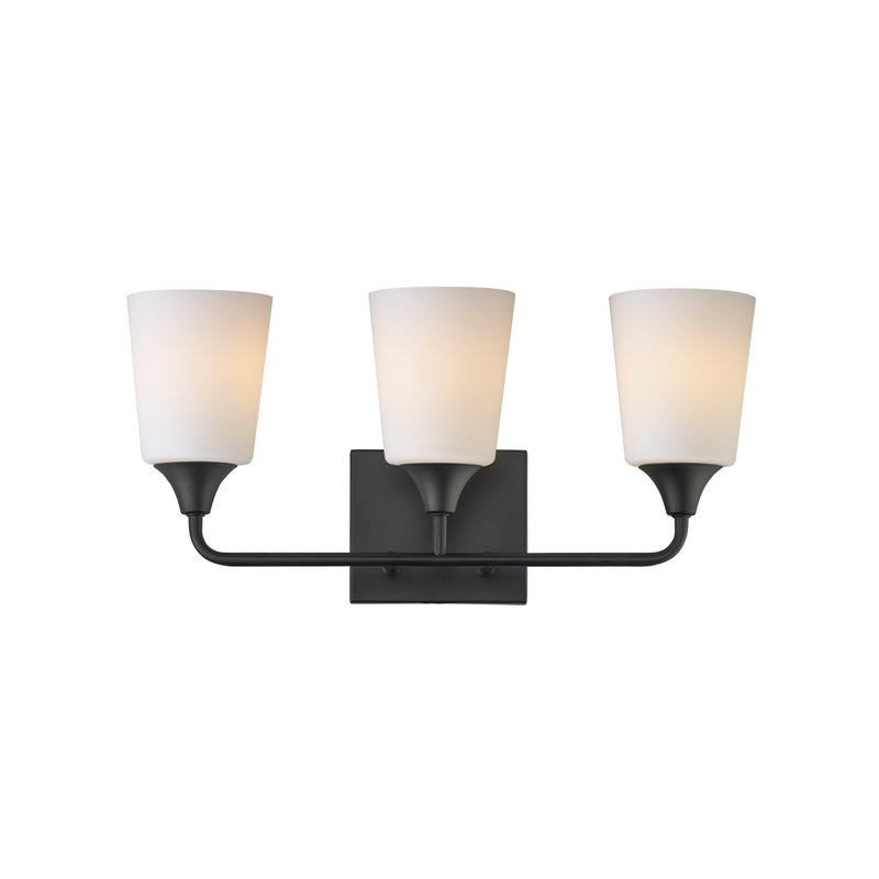 Maxim 12883SWBK Three Light Bath Vanity, Black