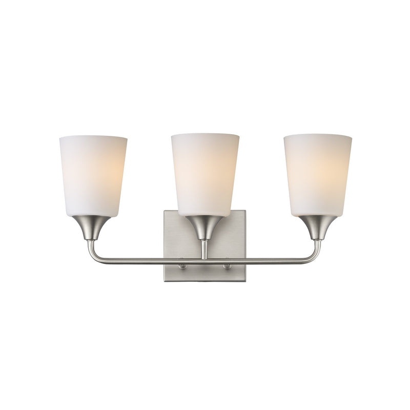 Maxim 12883SWSN Three Light Bath Vanity, Satin Nickel