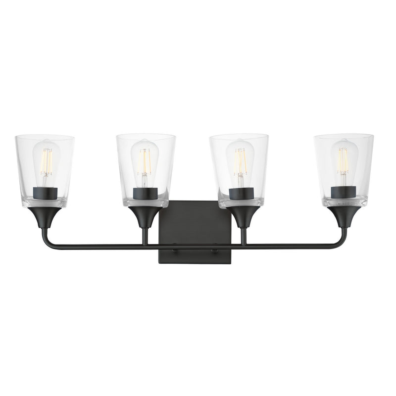 Maxim 12884CLBK Four Light Bath Vanity, Black