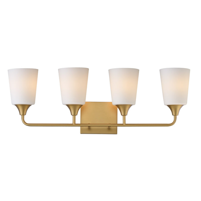 Maxim 12884SWNAB Four Light Bath Vanity, Natural Aged Brass