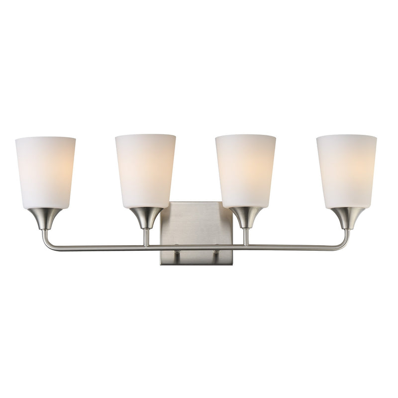 Maxim 12884SWSN Four Light Bath Vanity, Satin Nickel