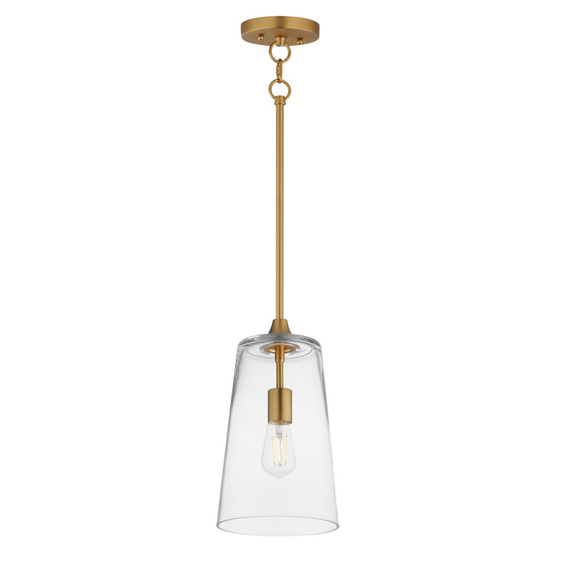 Maxim 12886CLNAB One Light Pendant, Natural Aged Brass