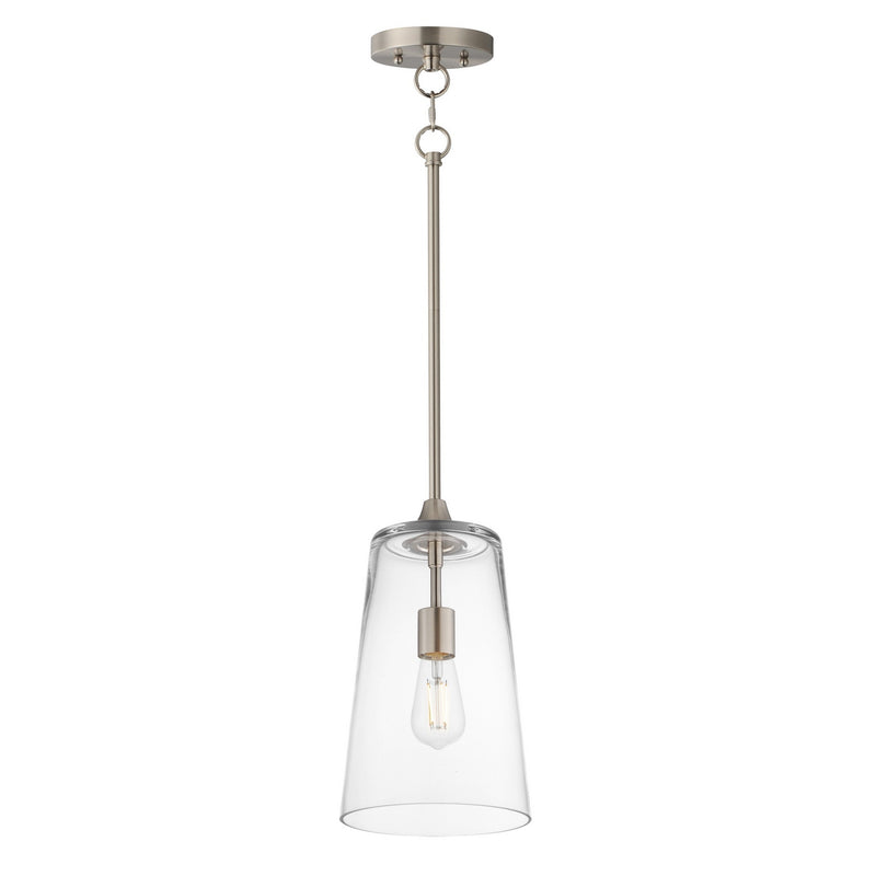 Maxim 12886CLSN One Light Pendant, Satin Nickel