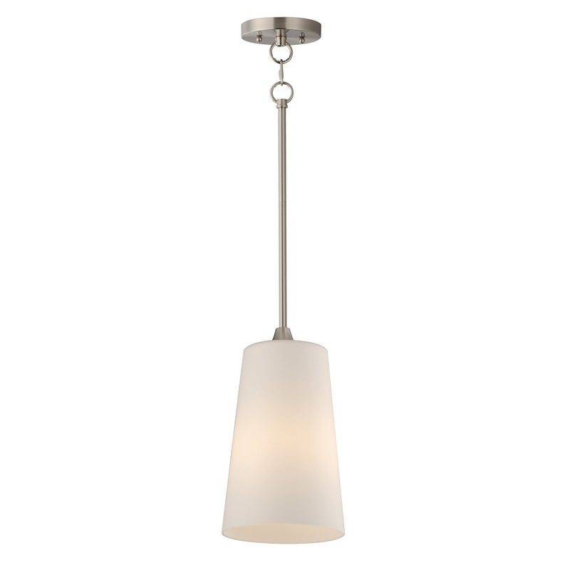 Maxim 12886SWSN One Light Pendant, Satin Nickel