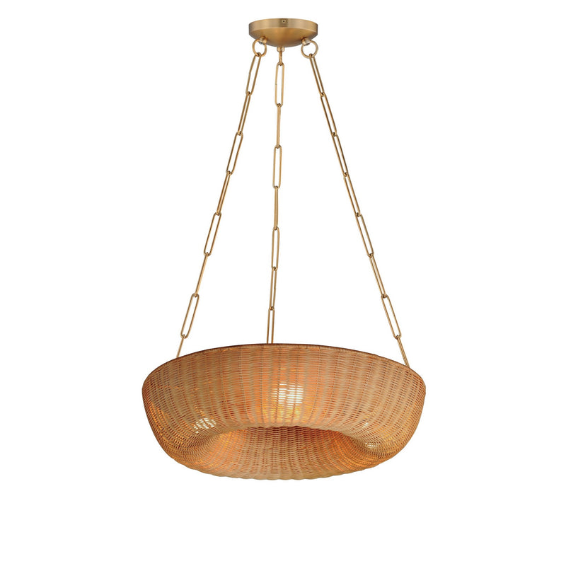 Maxim 14312NANAB Three Light Pendant, Natural Aged Brass