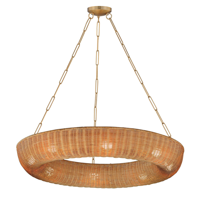Maxim 14314NANAB Eight Light Pendant, Natural Aged Brass
