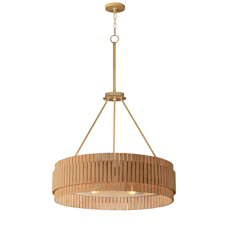 Maxim 14456NANAB Six Light Chandelier, Natural Aged Brass