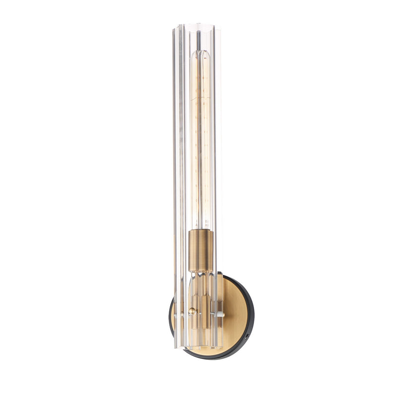 Maxim 16110CLBKAB One Light Wall Sconce, Black / Antique Brass