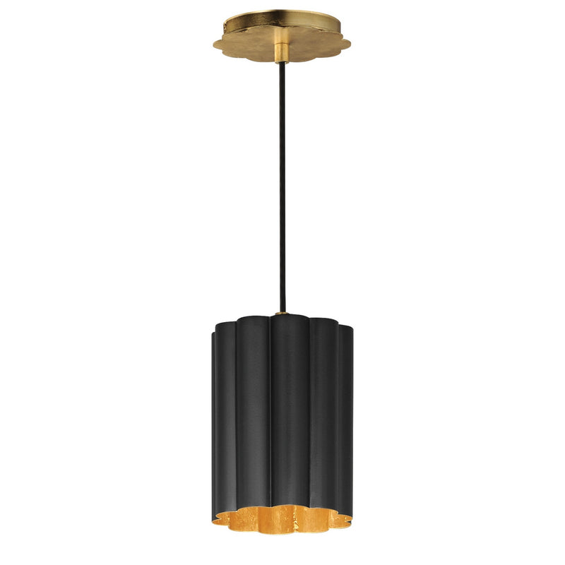 Maxim 18054BKGL One Light Pendant, Gold Leaf