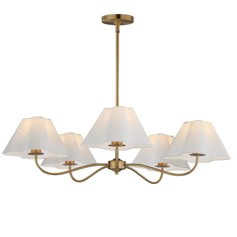 Maxim 18105WTNAB Five Light Chandelier, Natural Aged Brass