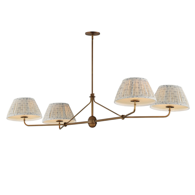Maxim 18414BWWBR Four Light Chandelier, Weathered Brass