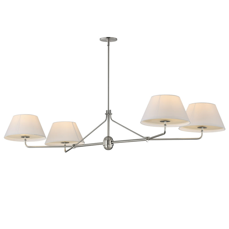 Maxim 18414OFPN Four Light Chandelier, Polished Nickel