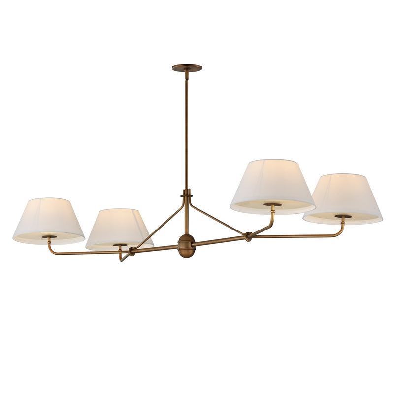 Maxim 18414OFWBR Four Light Chandelier, Weathered Brass