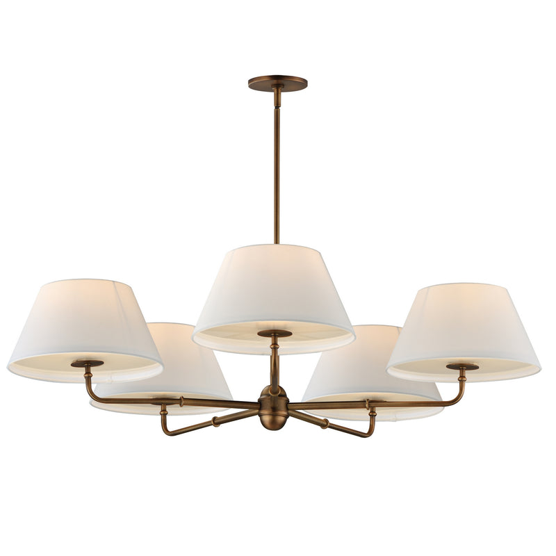 Maxim 18415OFWBR Five Light Chandelier, Weathered Brass
