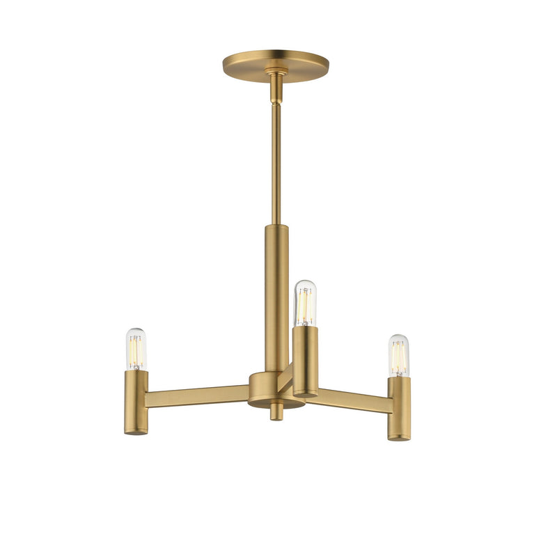 Maxim 21363NAB Three Light Chandelier, Natural Aged Brass