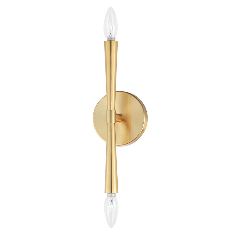 Maxim 24620SBR Two Light Wall Sconce, Satin Brass