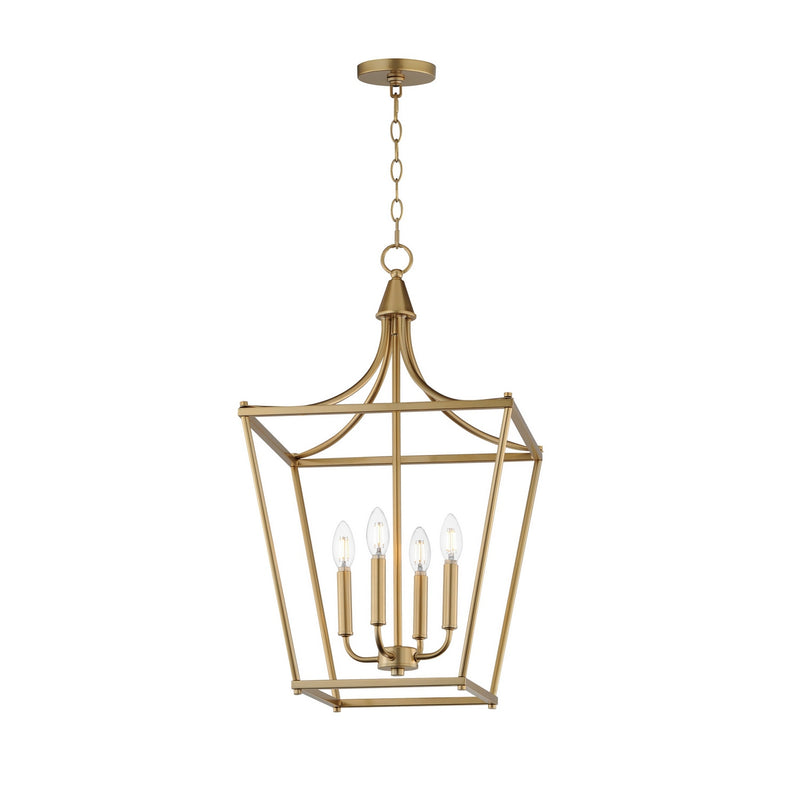 Maxim 25314NAB Four Light Pendant, Natural Aged Brass