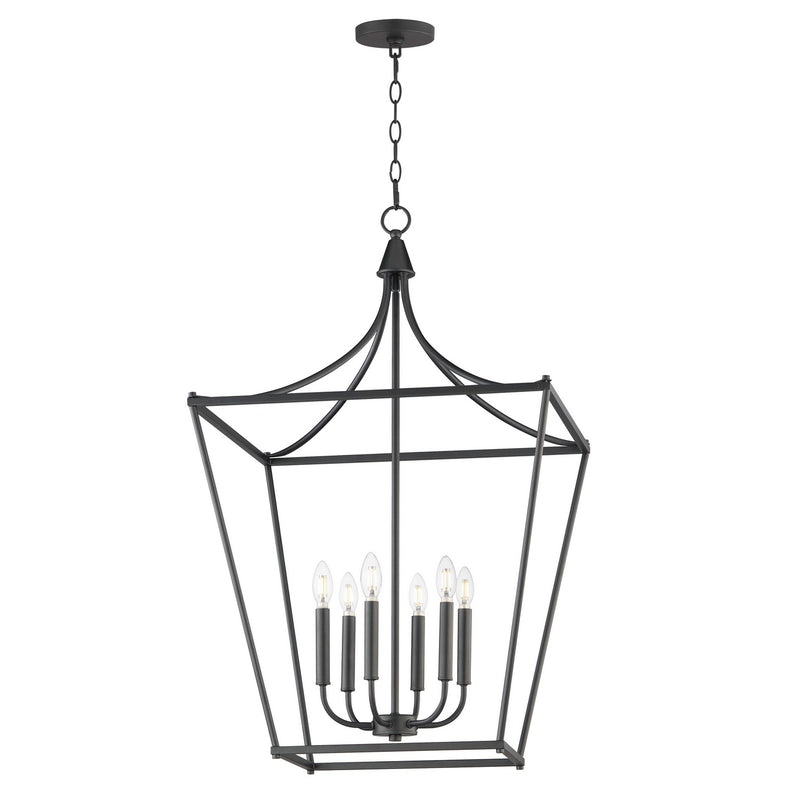 Maxim 25316BK Six Light Pendant, Black