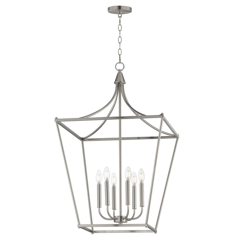 Maxim 25316SN Six Light Pendant, Satin Nickel