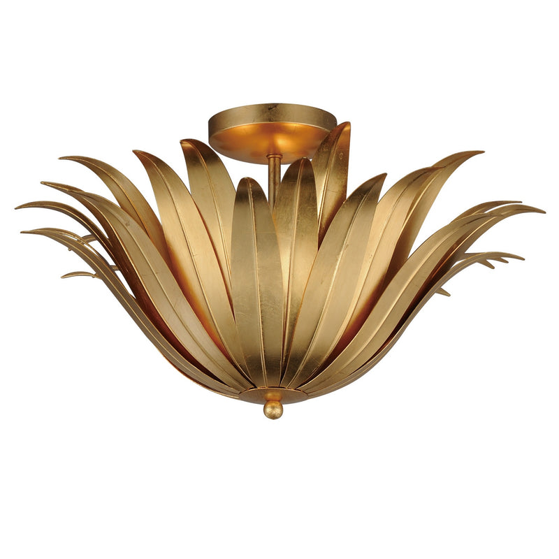 Maxim 28710GL Three Light Semi Flush/Pendant Convertible, Gold Leaf