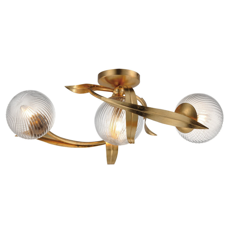 Maxim 28717CRGL Three Light Flush Mount, Gold Leaf