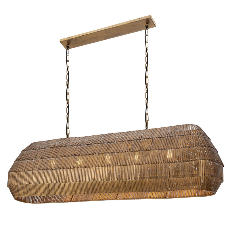 Maxim 29185AB Five Light Linear Pendant, Antique Brass