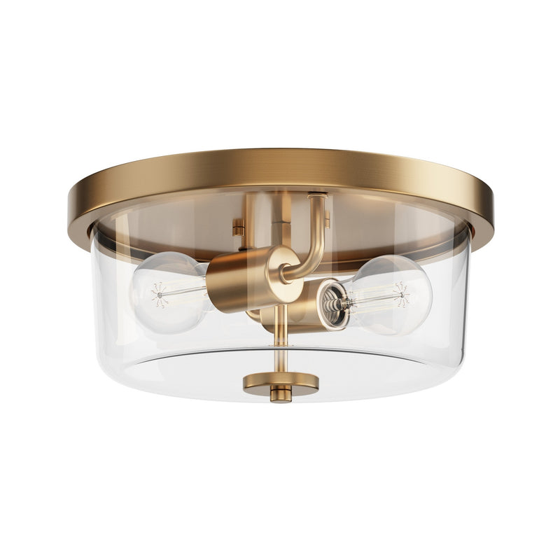 Maxim 5691CLNAB Two Light Flush Mount, Natural Aged Brass