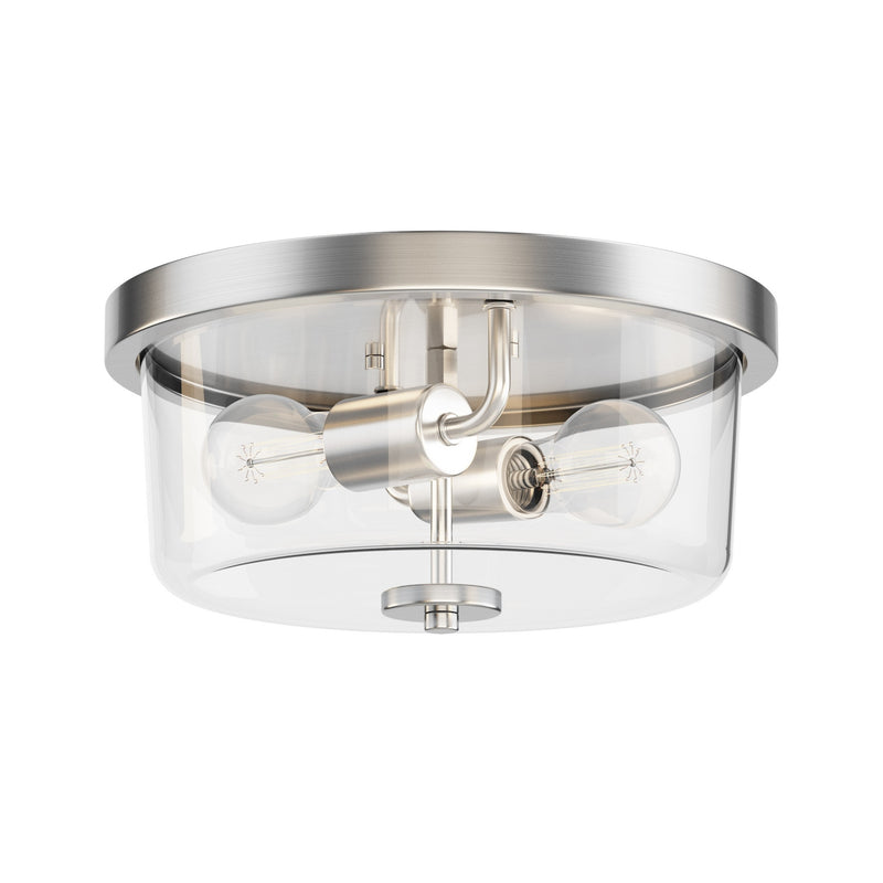 Maxim 5691CLSN Two Light Flush Mount, Satin Nickel