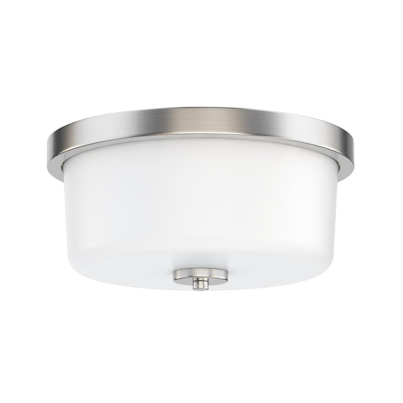 Maxim 5691WTSN Two Light Flush Mount, Satin Nickel