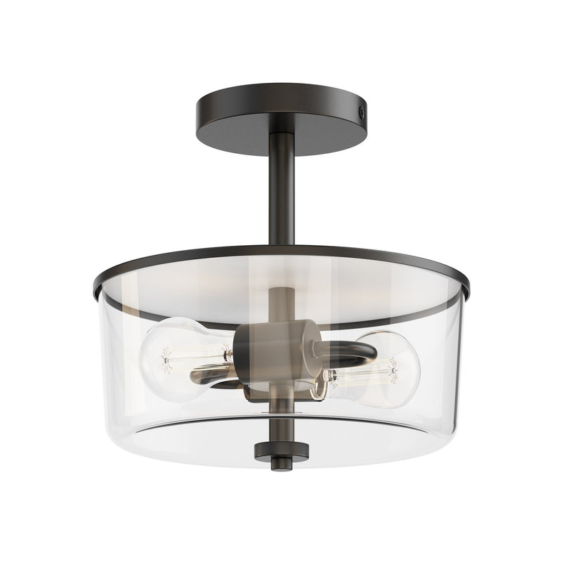 Maxim 5692CLBK Two Light Semi Flush/Pendant Convertible, Black