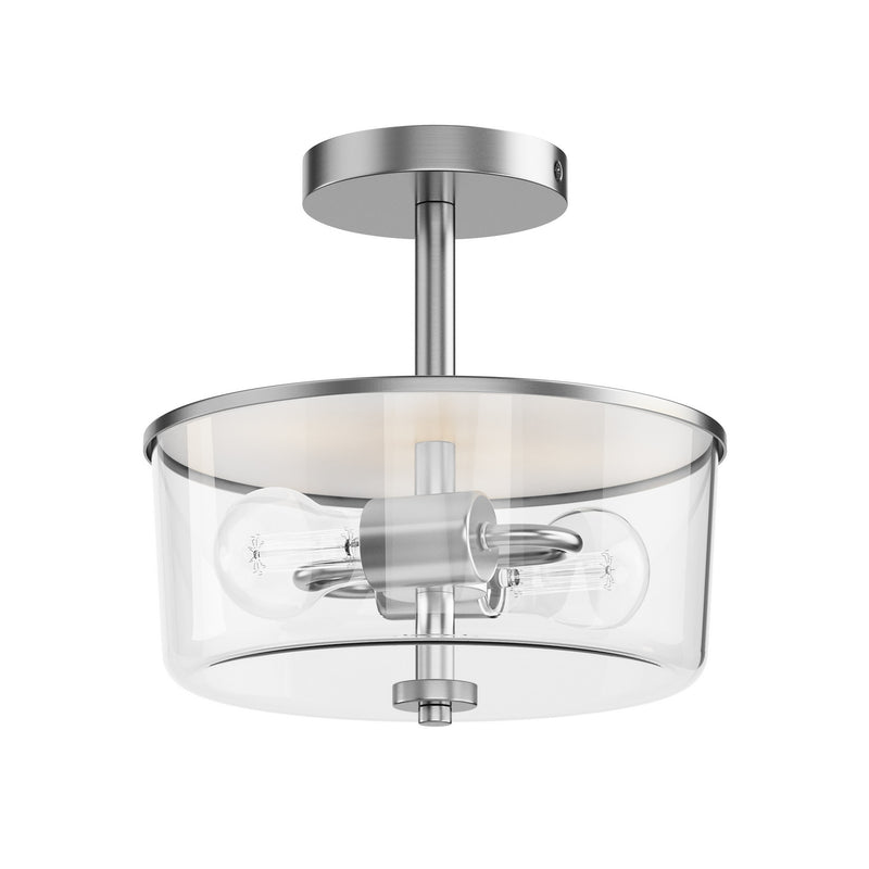Maxim 5692CLSN Two Light Semi Flush/Pendant Convertible, Satin Nickel
