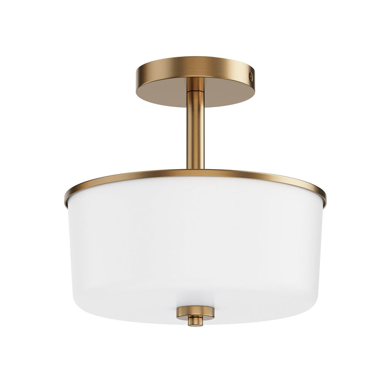Maxim 5692WTNAB Two Light Semi Flush/Pendant Convertible, Natural Aged Brass