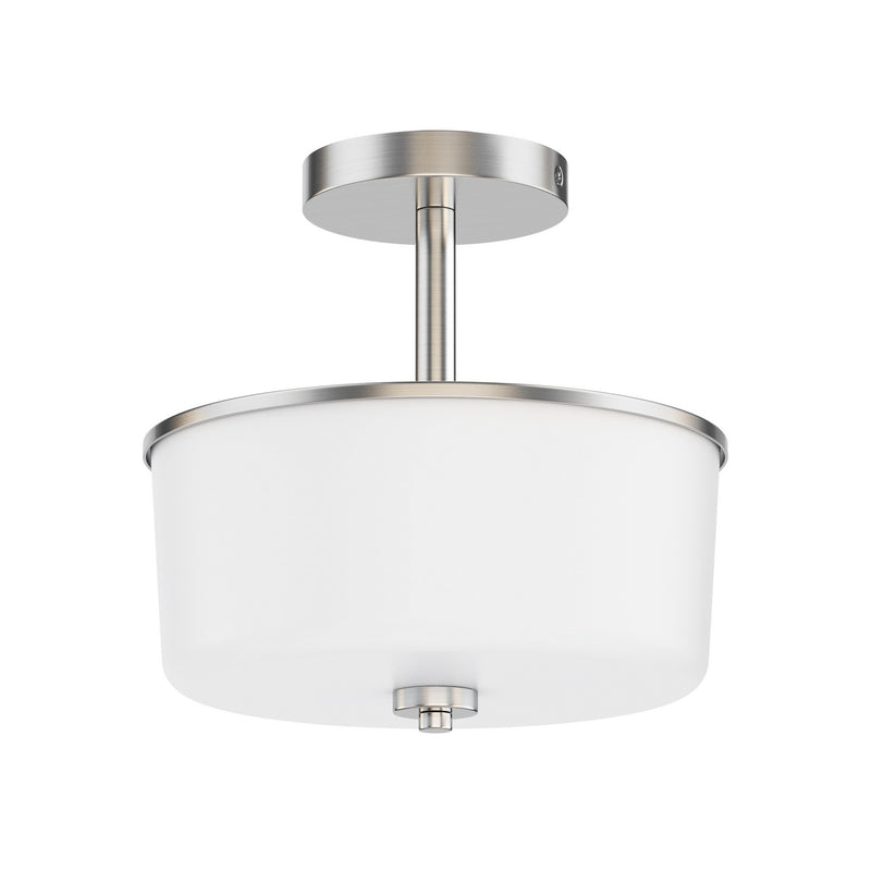 Maxim 5692WTSN Two Light Semi Flush/Pendant Convertible, Satin Nickel