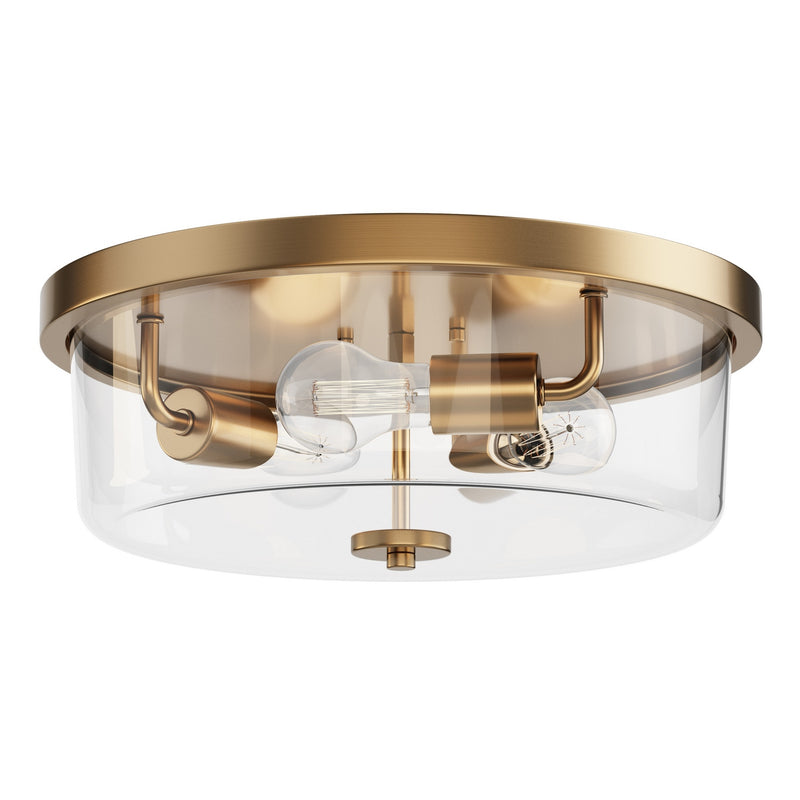Maxim 5693CLNAB Three Light Flush Mount, Natural Aged Brass