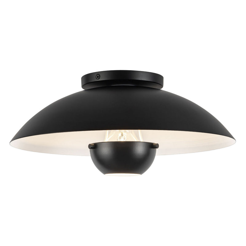 Kuzco Lighting SF11914-BK One Light Semi-Flush Mount, Black
