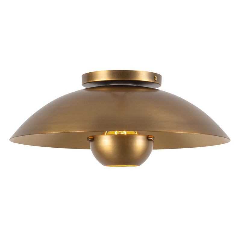 Kuzco Lighting SF11914-VB One Light Semi-Flush Mount, Vintage Brass