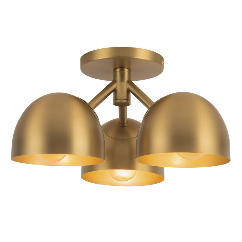 Kuzco Lighting SF13312-BG Three Light Semi-Flush Mount, Brushed Gold