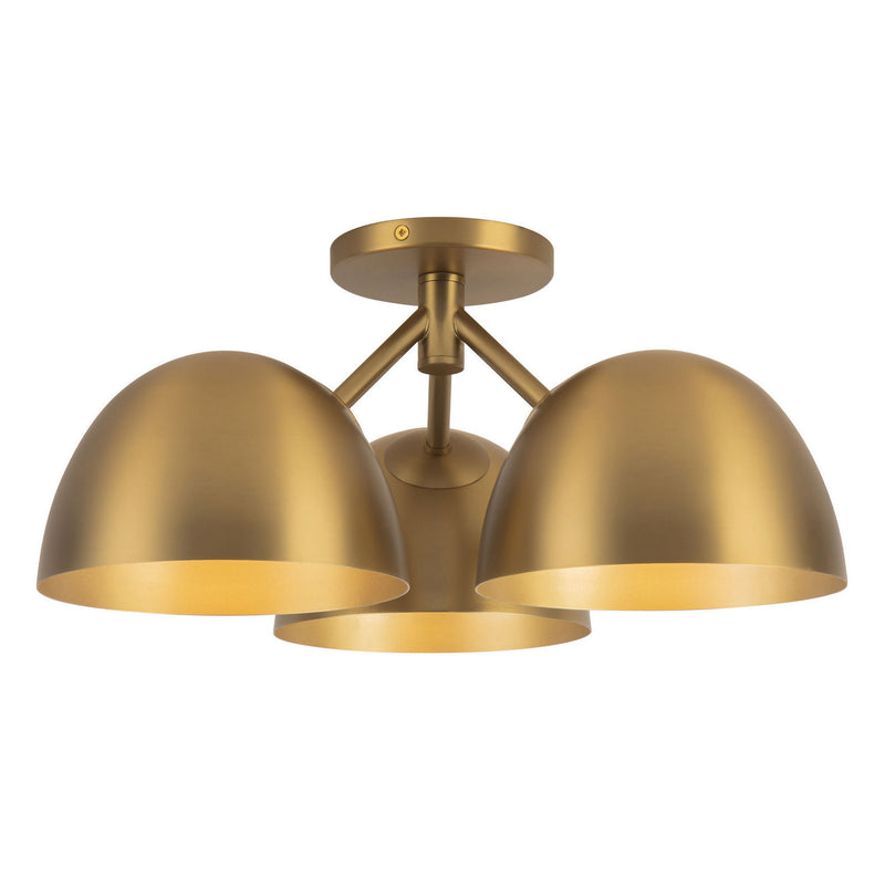 Kuzco Lighting SF13317-BG Three Light Semi-Flush Mount, Brushed Gold