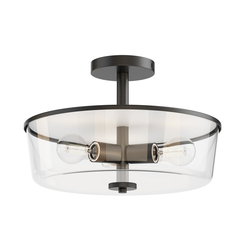 Maxim 5695CLBK Three Light Semi Flush/Pendant Convertible, Black